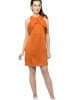 Women Bodycon Orange Color Side cut dress