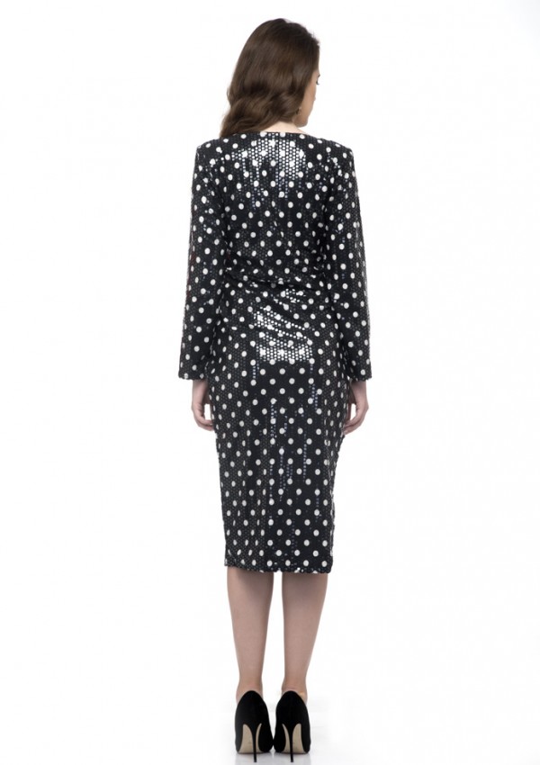 Solid Split Full Sleeve Pencil Dress