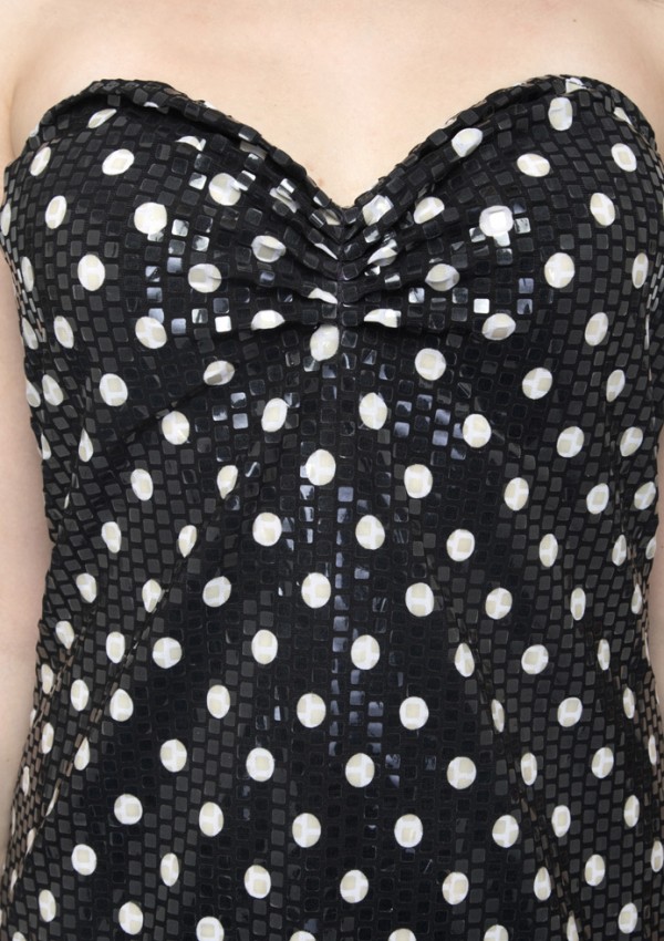 White Polka Dot Circle Bandeau Dress