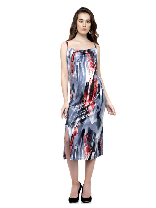 Full length slit dress