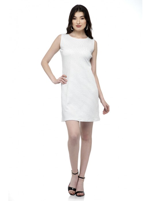 White plain tunic dress
