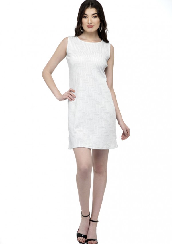 White plain tunic dress