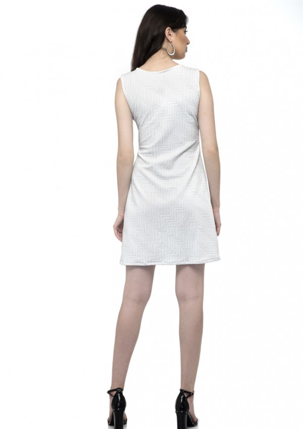 White plain tunic dress