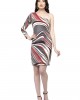 Printed one Sleeve one shoulder off dress