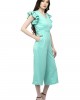Half flare ruffle sleeve jumpsuit