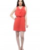 V neck Cowl Skater dress