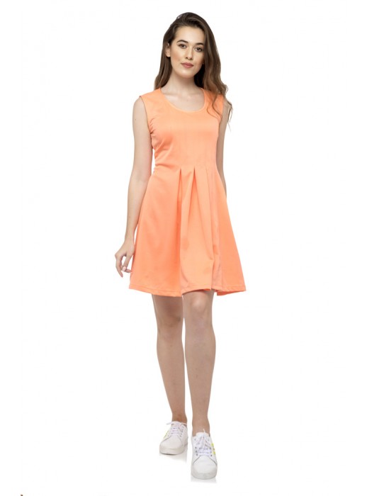 Peach color Pleated frock
