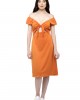 Tie knot front off shoulder dress