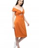Tie knot front off shoulder dress