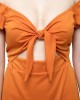 Tie knot front off shoulder dress