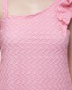 Baby pink one side ruffle trim dress