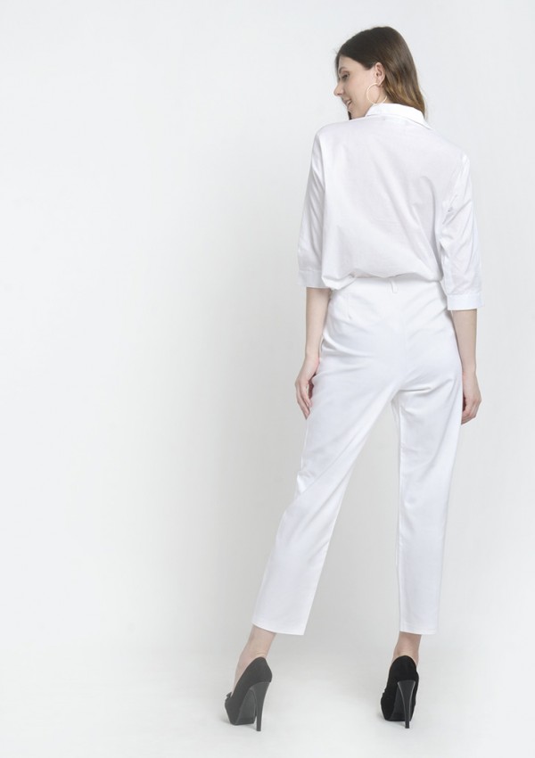 Black & White Colour Block Formal Shirt