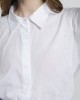 White Kimono Sleeve Straight Collar Top Shirt