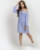 Striped Off the Shoulder Shirt Dress