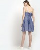 Denim Blue Criss Cross Tie Back Mini Dress