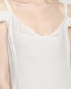 White Open Shoulder V Neck Mini Dress