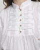 Womens White Mandarin Collar Shirt 