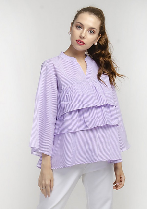 Ruffle Front Full Sleeve Top