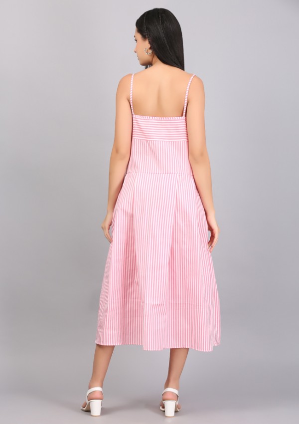 STRIPE SPAGHETTI  DRESS