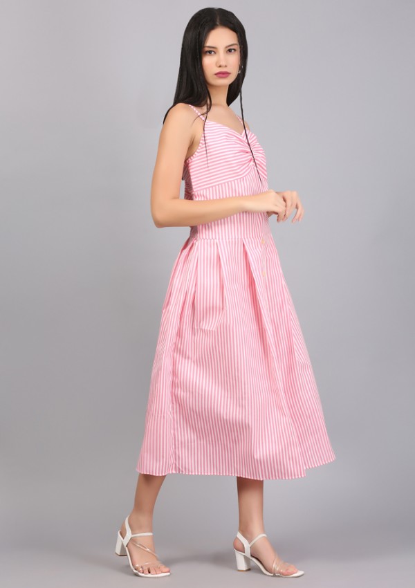 STRIPE SPAGHETTI  DRESS