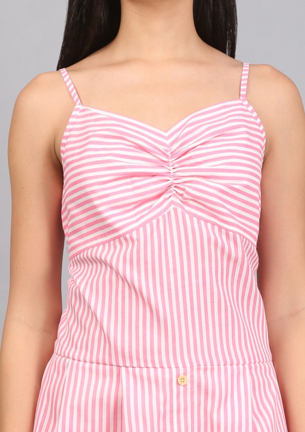 STRIPE SPAGHETTI  DRESS