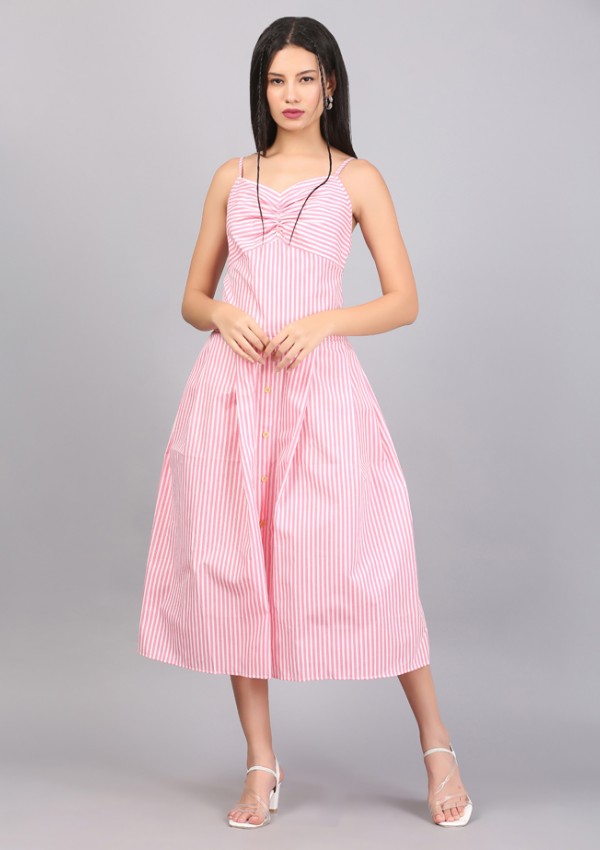 STRIPE SPAGHETTI  DRESS