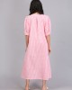 STRIPE BOXPLEAT SHIFT DRESS