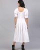 PRISTINE WHITE RUCHED DRESS