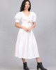 PRISTINE WHITE RUCHED DRESS