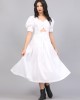 PRISTINE WHITE RUCHED DRESS