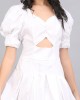 PRISTINE WHITE RUCHED DRESS