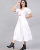 PRISTINE WHITE RUCHED DRESS