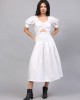 PRISTINE WHITE RUCHED DRESS