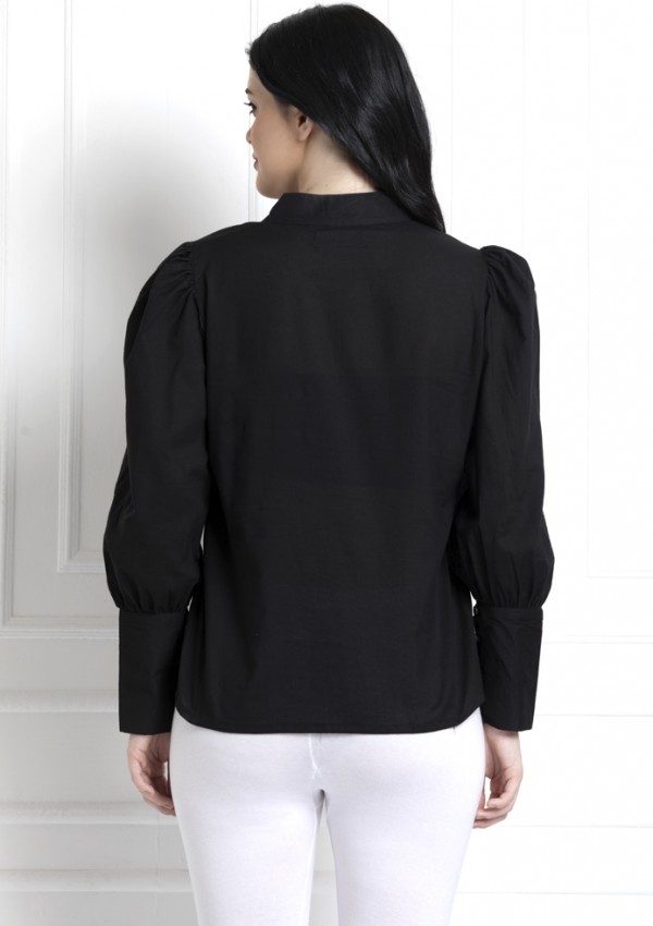 Stand Collar Button Down Shirt