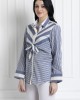 Striped Buttoned Down Shirt with a Waist Knot
