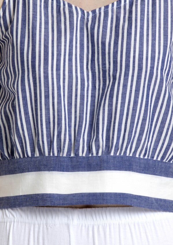 Spaghetti Strap Crop Top in Organic Cotton Fabric