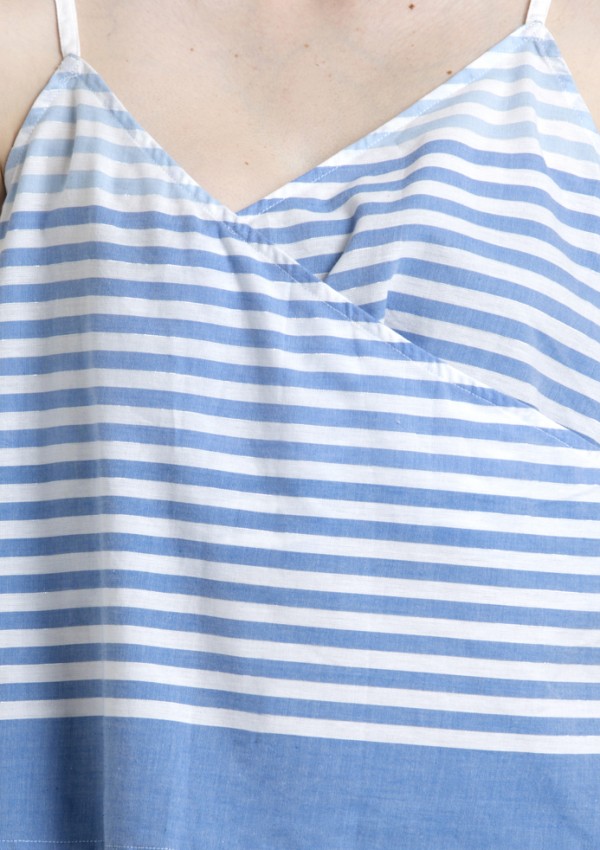 Spaghetti Style Striped Top in Organic Cotton