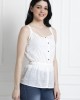 Spaghetti Style Cinched Waist Top in 100% Cotton