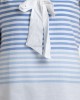 Sleeveless Striped Top With Pussy Bow In Soft Organic Cotton