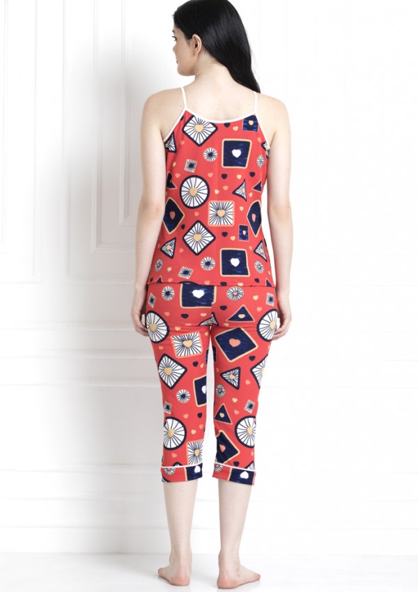 Spaghetti Top & Pajamas In Ditsy Print