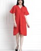 V-Neck , Elbow Sleeve Dress