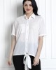 Collared Buttoned Down Shirt With Front Knot