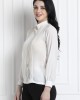 Stand Collar Full Sleeves Top With Pintucks