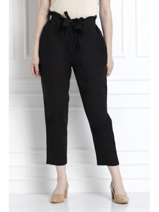 Paper Bag Waist Pants In 100% Cotton For That Stylish Yet Comfortable Feel
