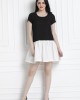 Monochrome, Ruffle Hem Dress. Casual Fun Style