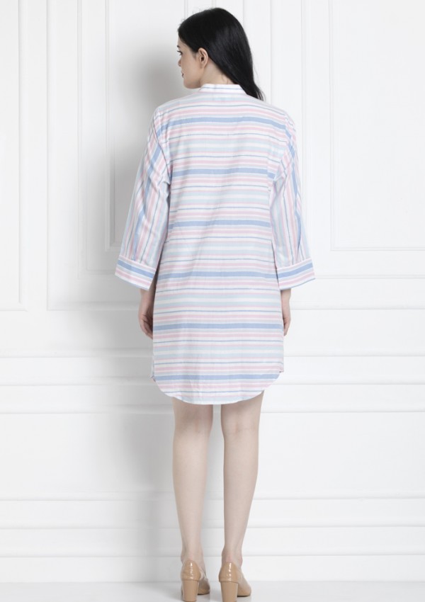 In Built Knot Dress In Organic Cotton. Will Make You Look Super Elegant Yet Chic