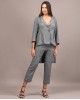 Grey Tweed High low blazer pant set