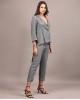 Grey Tweed High low blazer pant set