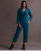 Teal cotswool blazer pant set