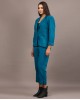 Teal cotswool blazer pant set
